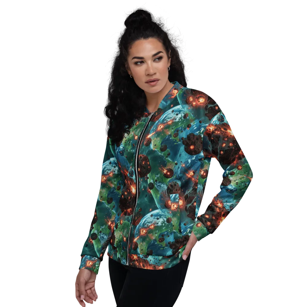 Magma Meridian on Bomber Jacket — Left