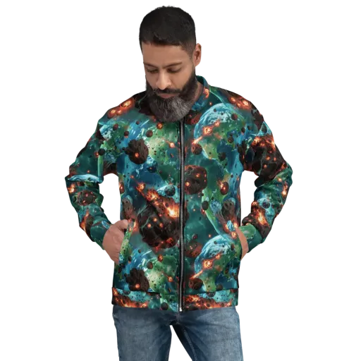 Magma Meridian on a Bomber Jacket