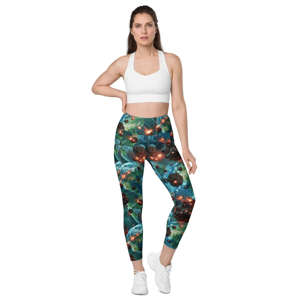 Magma Meridian on Leggings with Pockets — Front