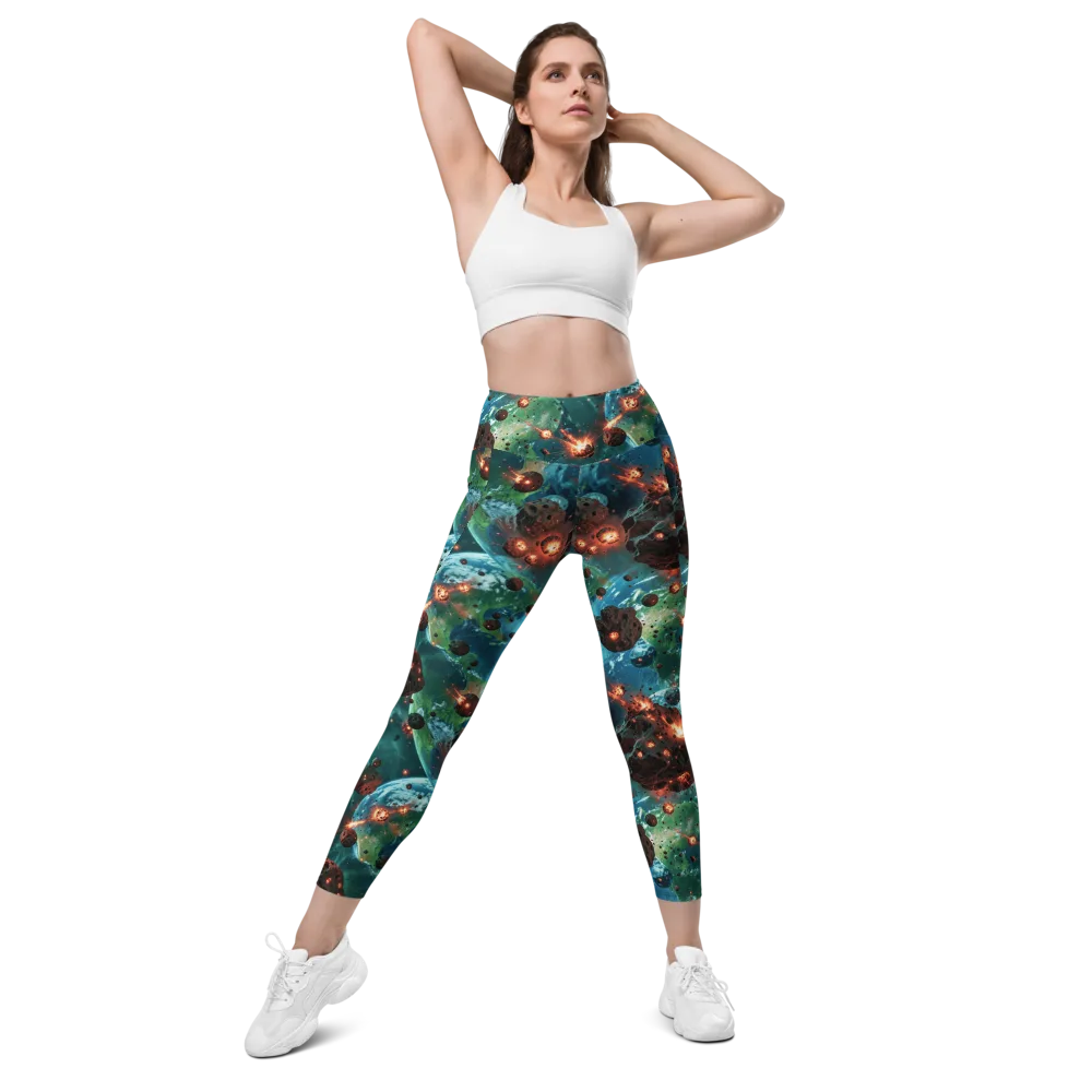 Magma Meridian on Leggings with Pockets — Front