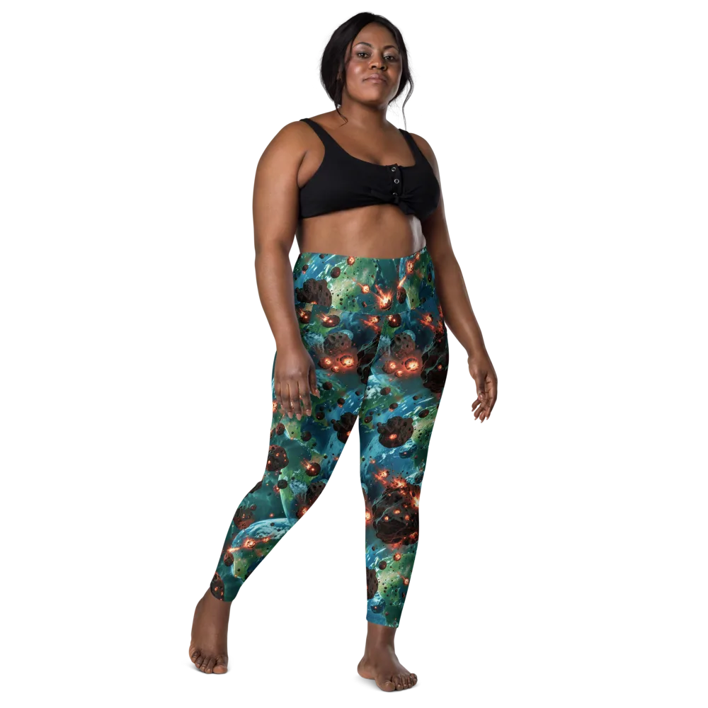 Magma Meridian on Leggings with Pockets — Front