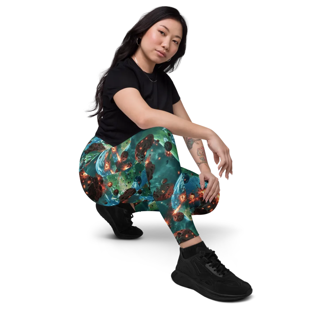 Magma Meridian on Leggings with Pockets — Right Front