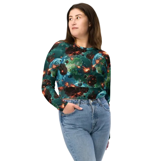 Magma Meridian on a Long Sleeve Crop Top