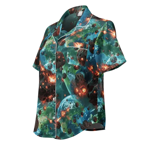 Magma Meridian on a Women's Short Sleeve Pajama Top