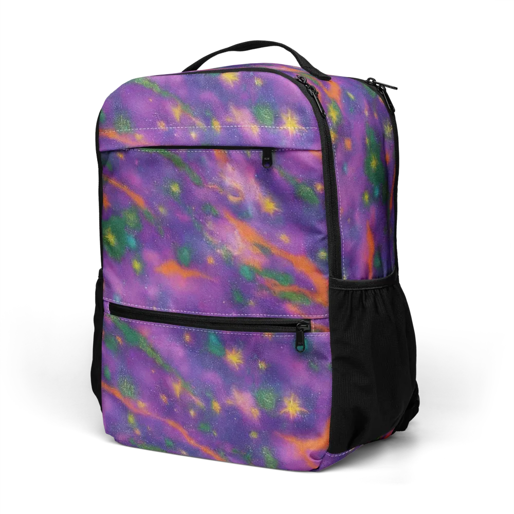 Violet Comet Garden on Utility Backpack — Left Front
