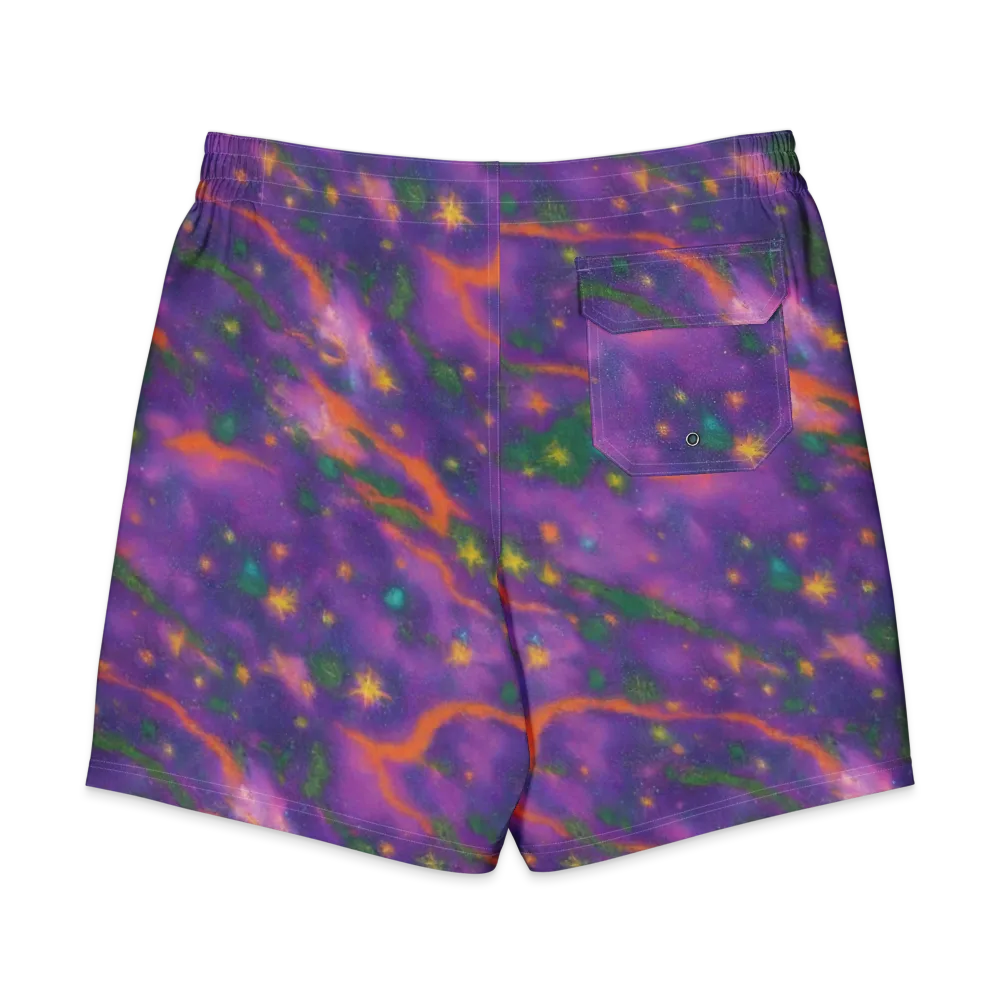 Violet Comet Garden on Men's Board Shorts — Back
