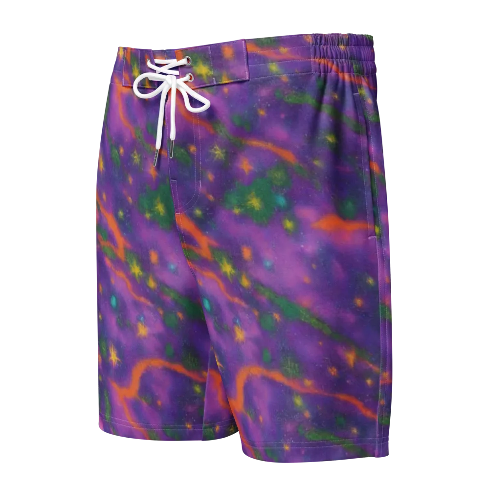 Violet Comet Garden on Men's Board Shorts — Front