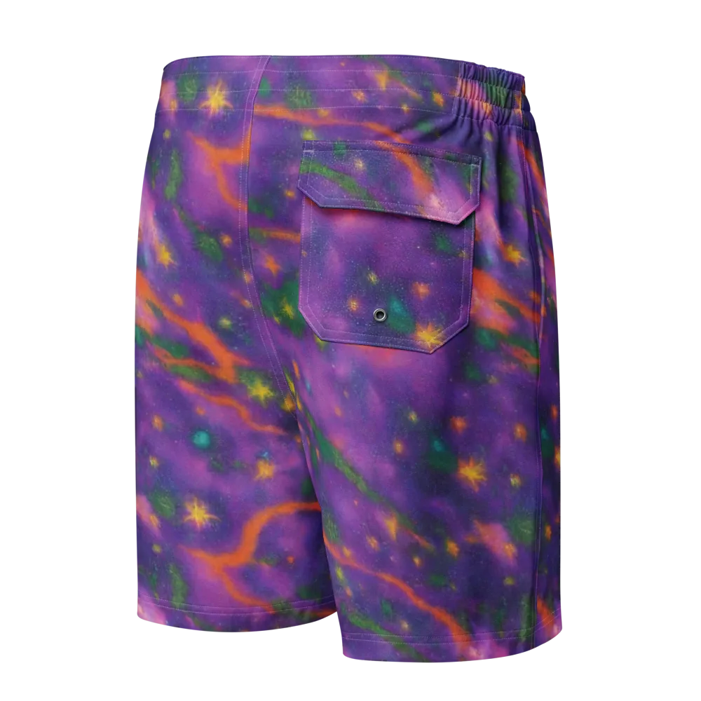 Violet Comet Garden on Men's Board Shorts — Back