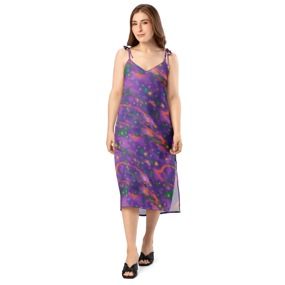Violet Comet Garden on Slip Dress — Front