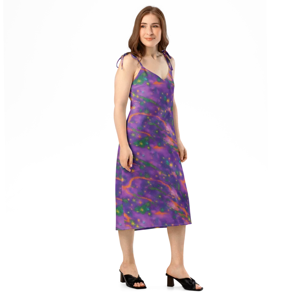 Violet Comet Garden on Slip Dress — Right Front