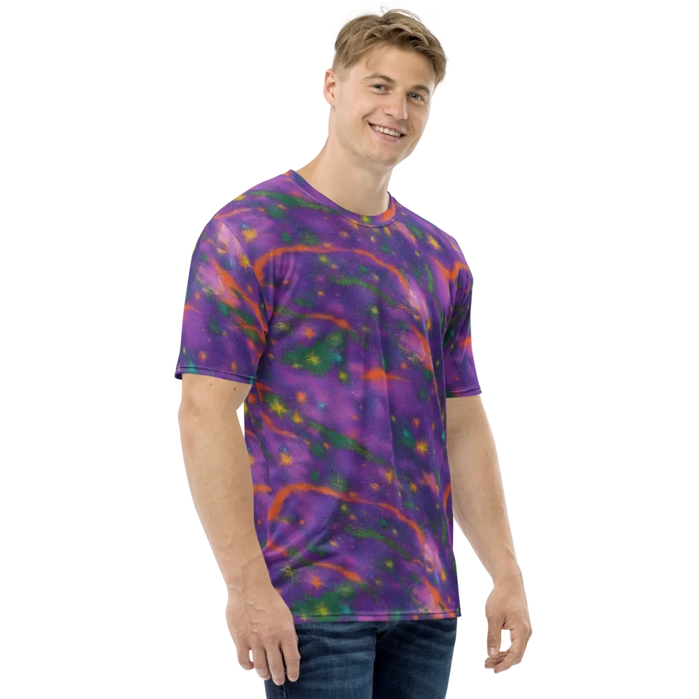 Violet Comet Garden on Men's Crew Neck T-Shirt — Right