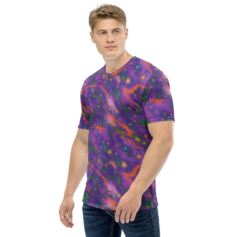 Violet Comet Garden on Men's Crew Neck T-Shirt — Left