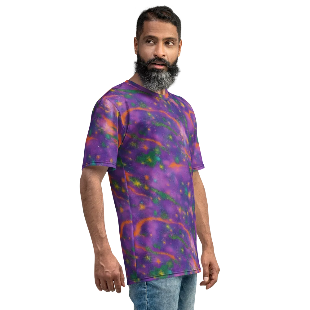 Violet Comet Garden on Men's Crew Neck T-Shirt — Right