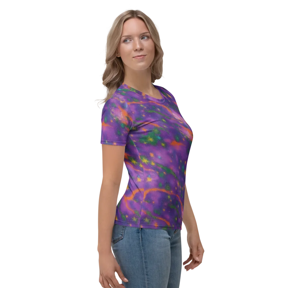Violet Comet Garden on Women's Crew Neck T-Shirt — Right