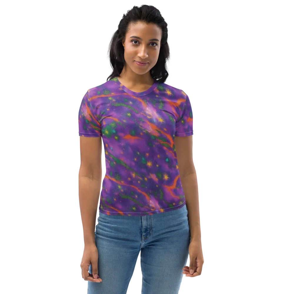 Violet Comet Garden on Women's Crew Neck T-Shirt — Front
