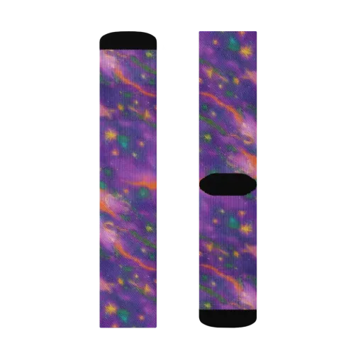 Violet Comet Garden on a Socks