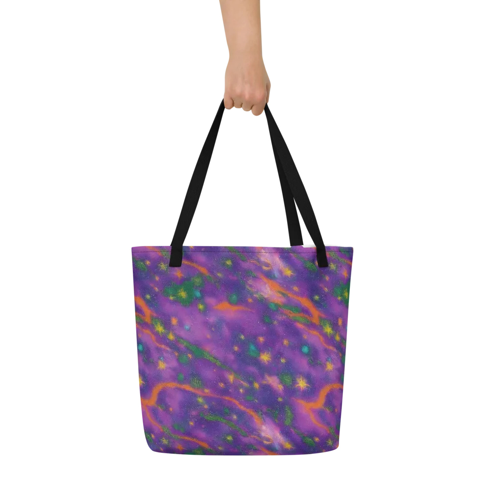 Violet Comet Garden on Large Tote Bag W/ Pocket — Front