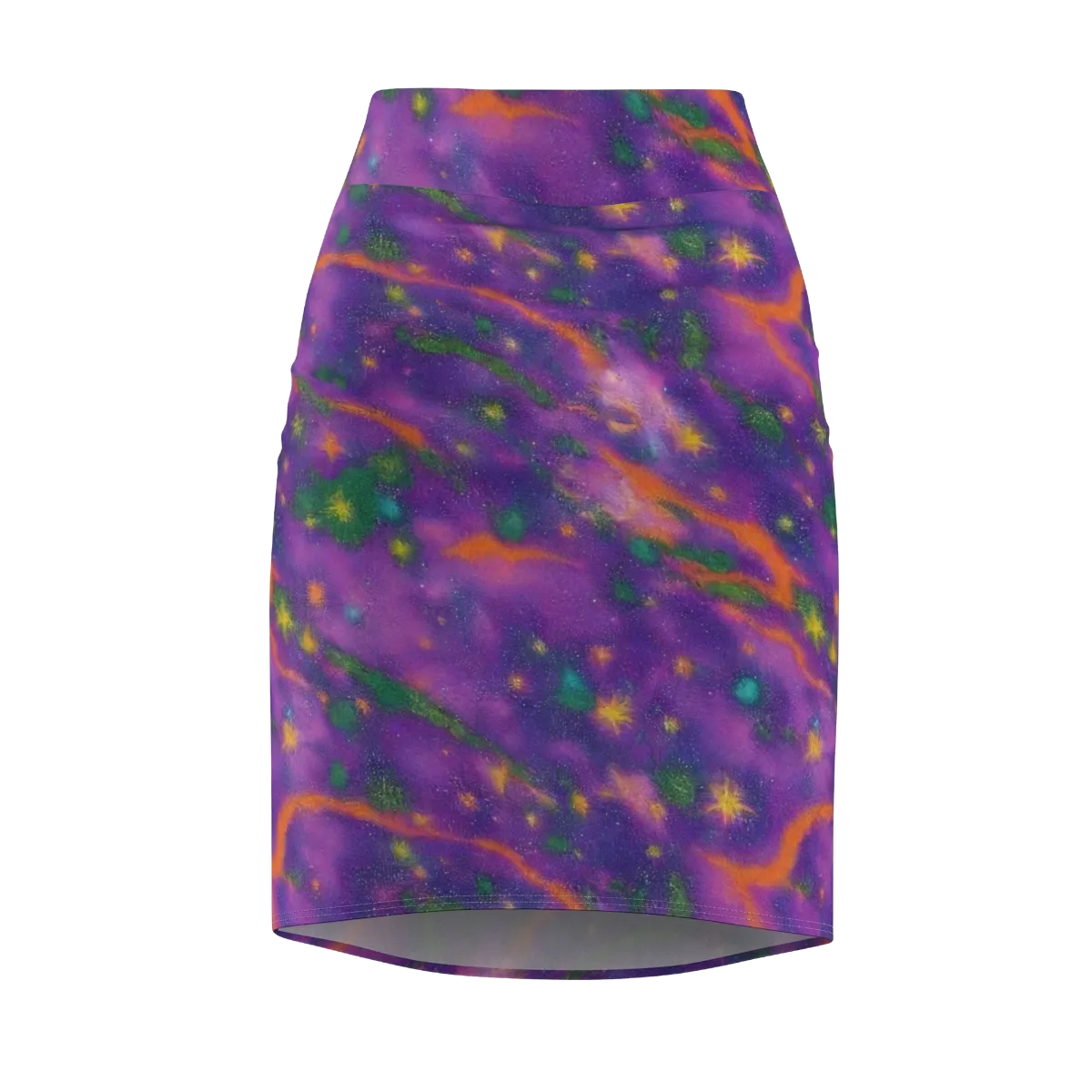 Violet Comet Garden on Pencil Skirt — Front