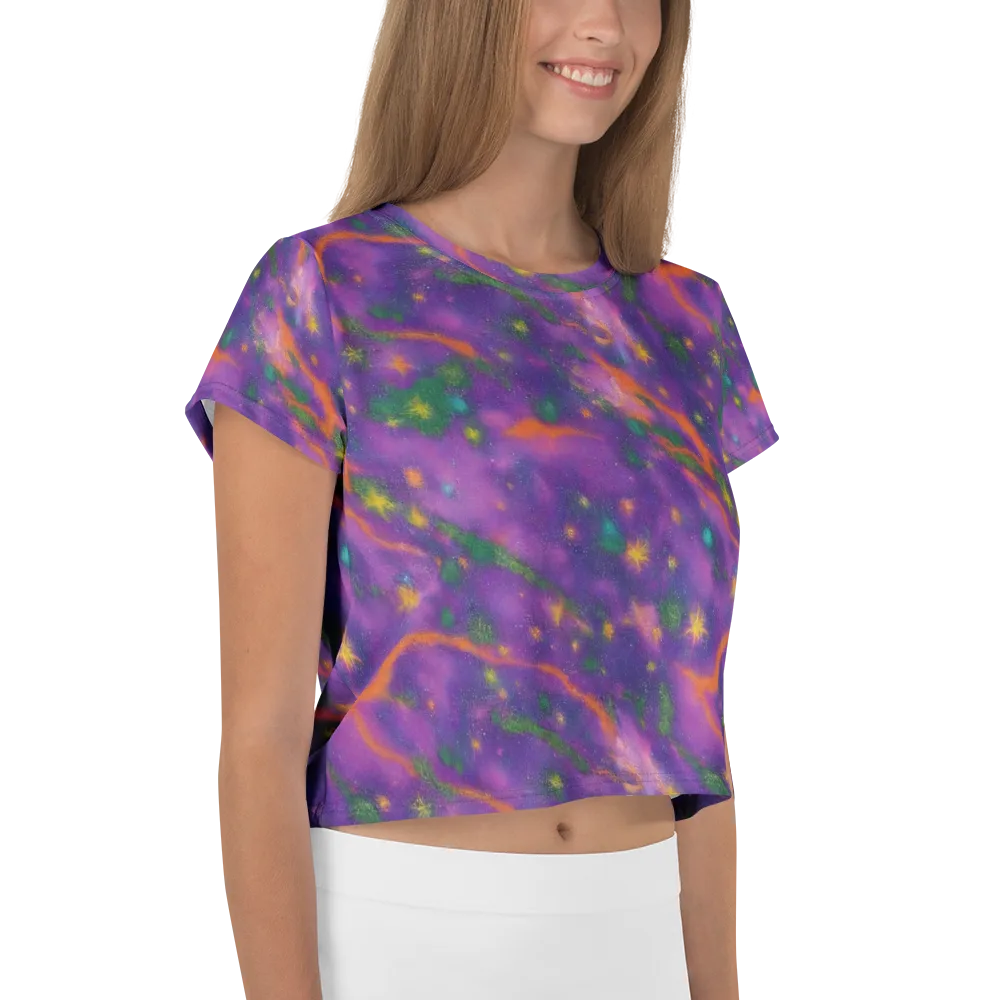 Violet Comet Garden on Crop Tee — Right