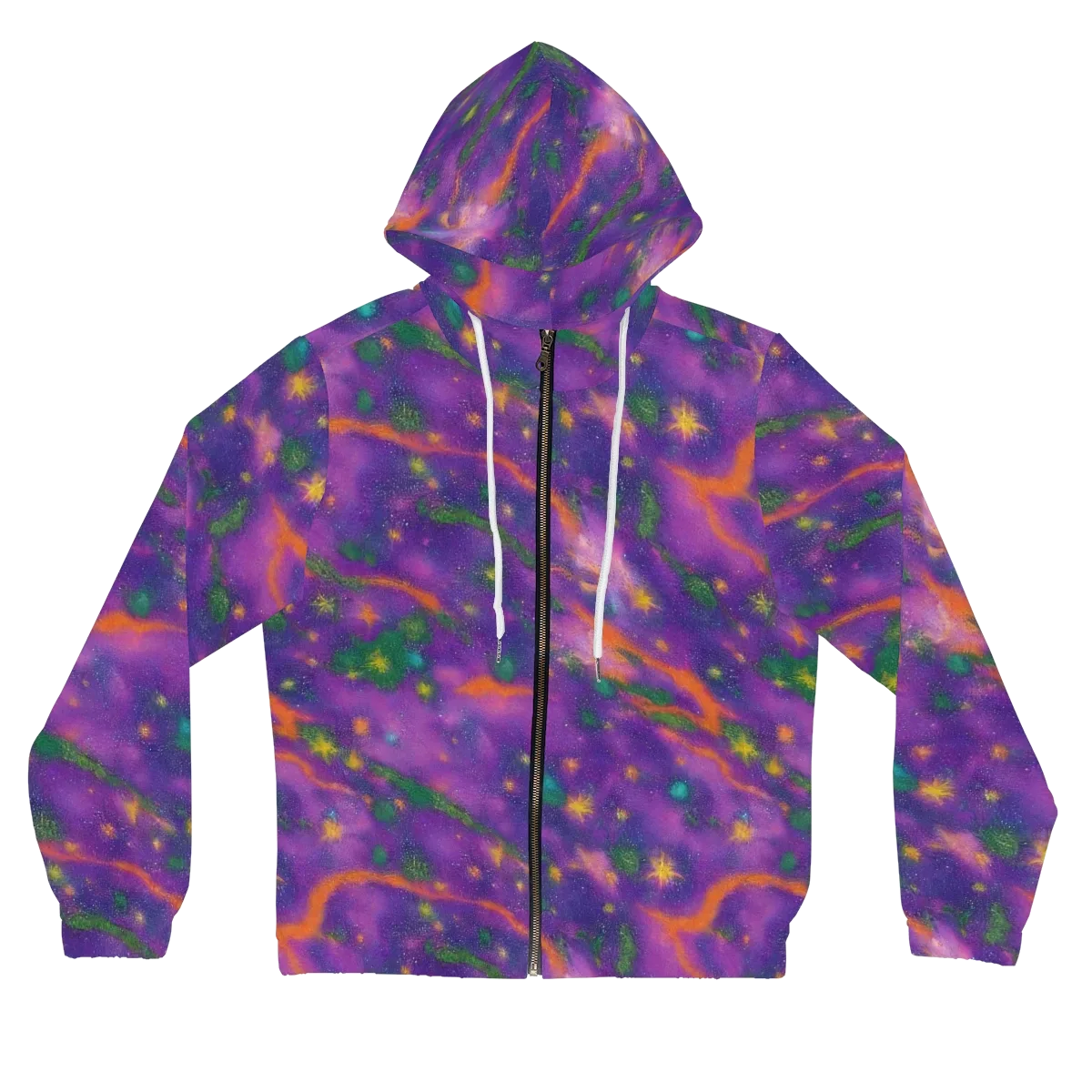 Violet Comet Garden on Women's Full-Zip Hoodie — Front