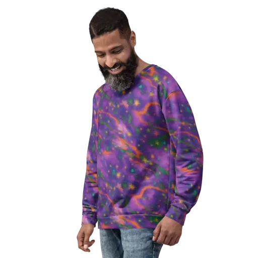 Violet Comet Garden on a Sweatshirt