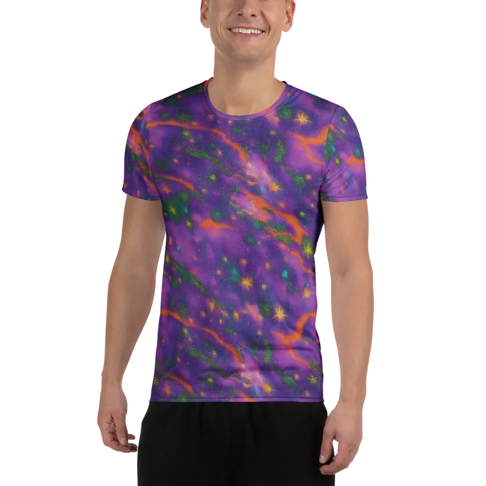 Violet Comet Garden on Men's Athletic T-Shirt — Front