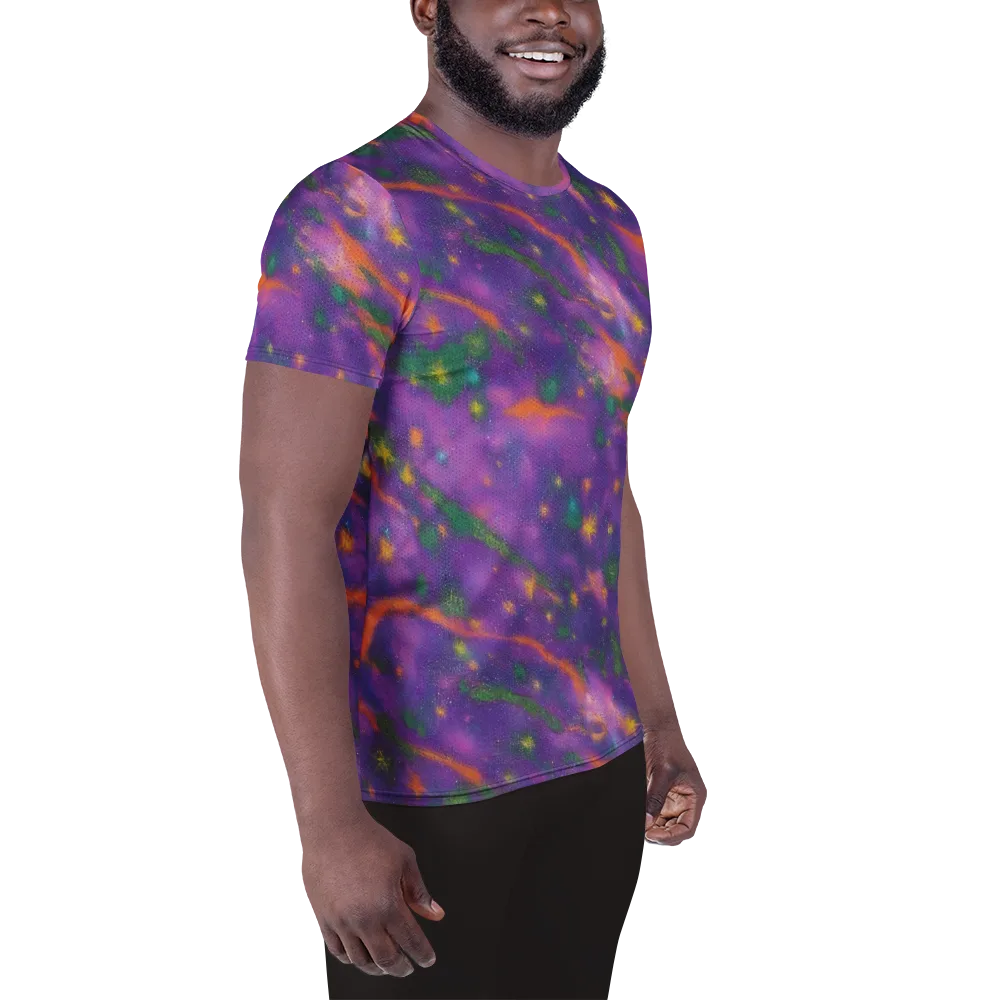 Violet Comet Garden on Men's Athletic T-Shirt — Right
