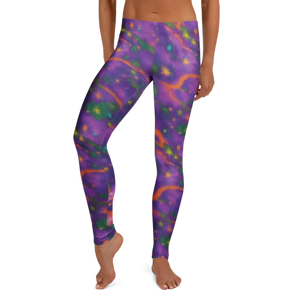 Violet Comet Garden on Leggings — Front