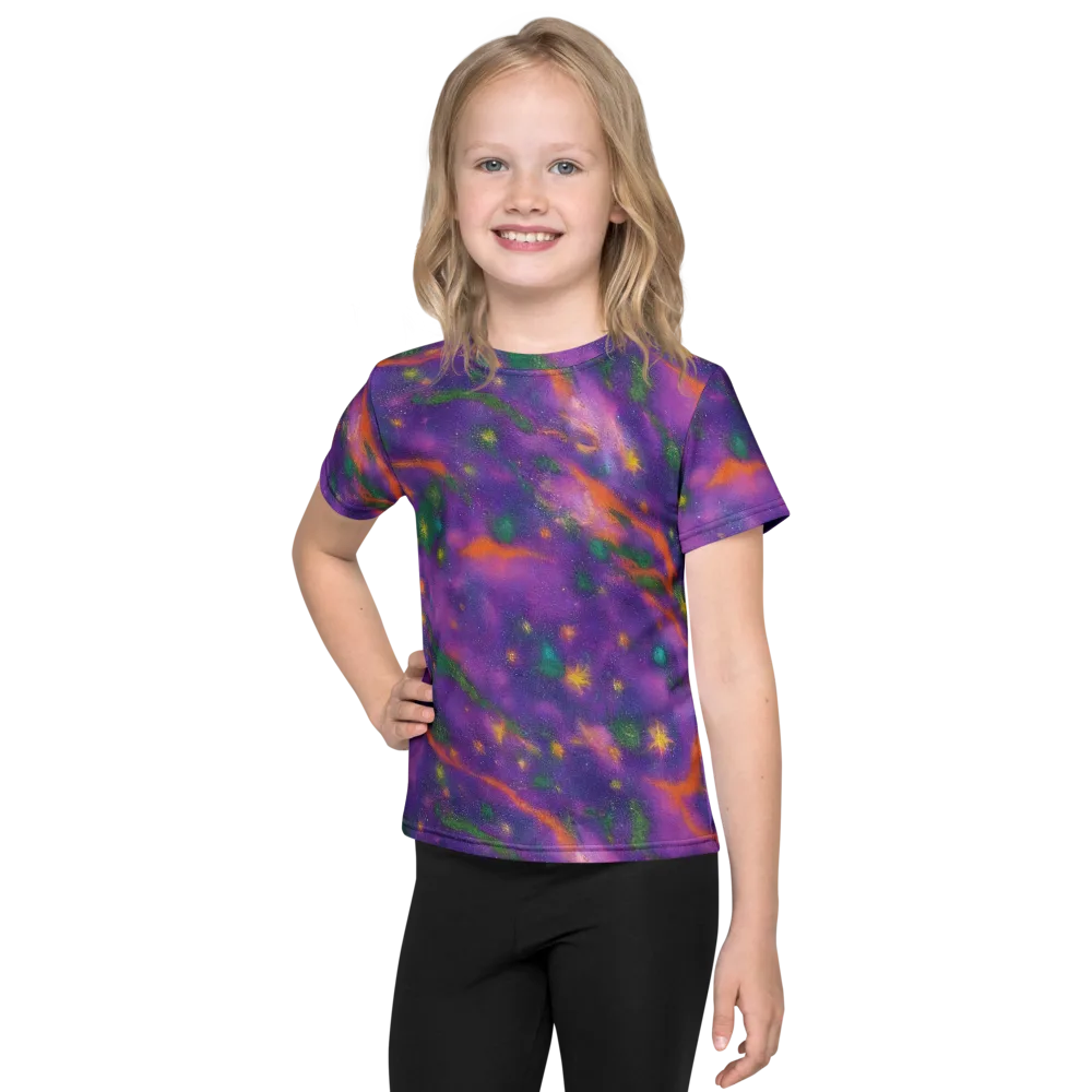 Violet Comet Garden on Kids Crew Neck T-Shirt — Front
