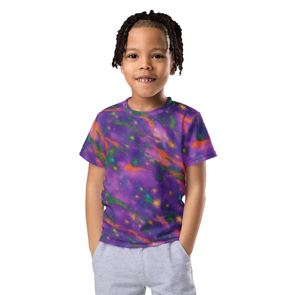 Violet Comet Garden on Kids Crew Neck T-Shirt — Front