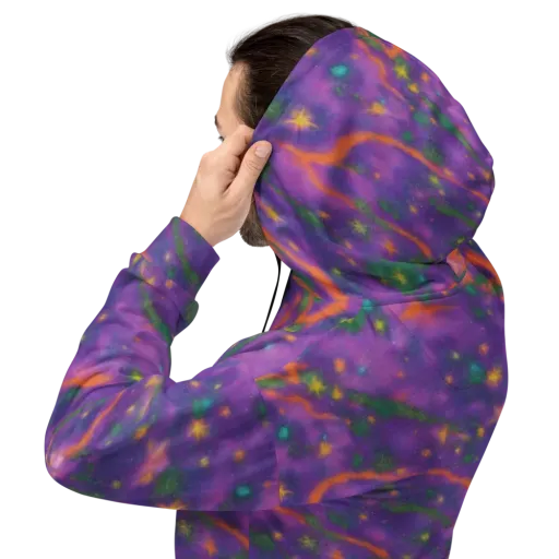 Violet Comet Garden on a Hoodie