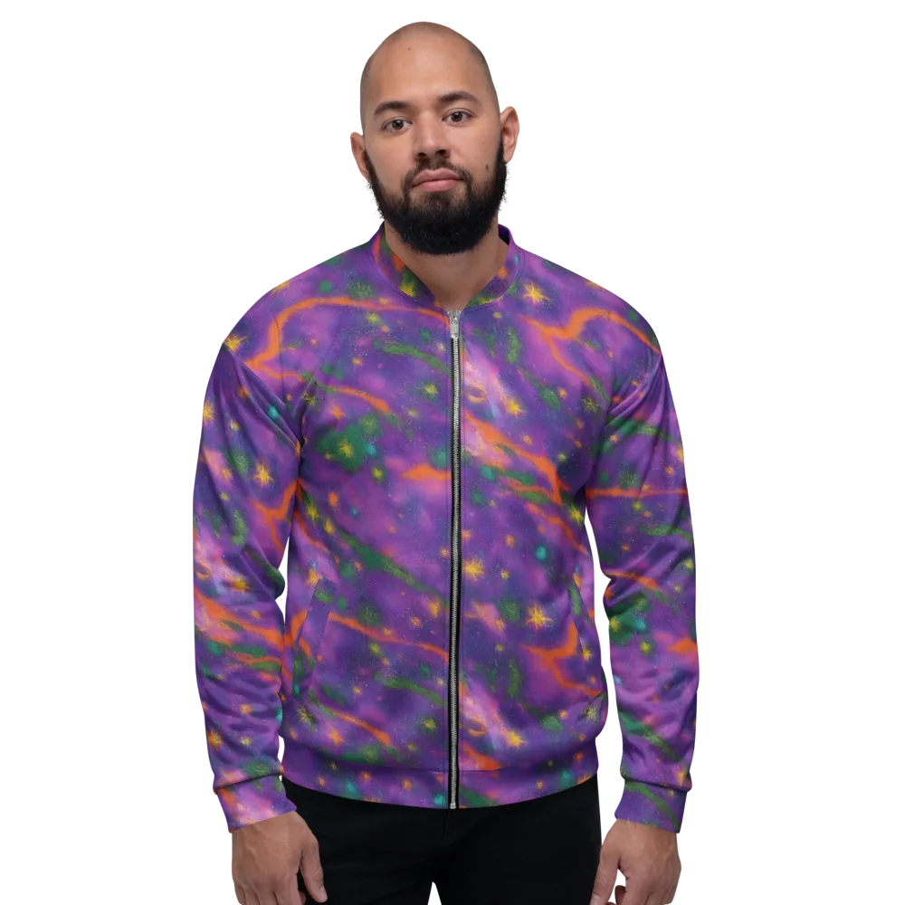 Violet Comet Garden on Bomber Jacket — Front