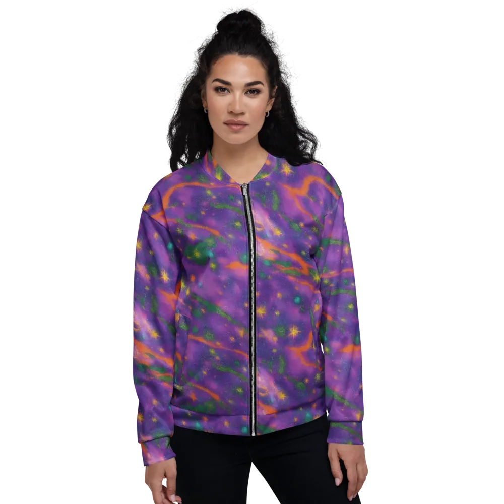 Violet Comet Garden on Bomber Jacket — Front