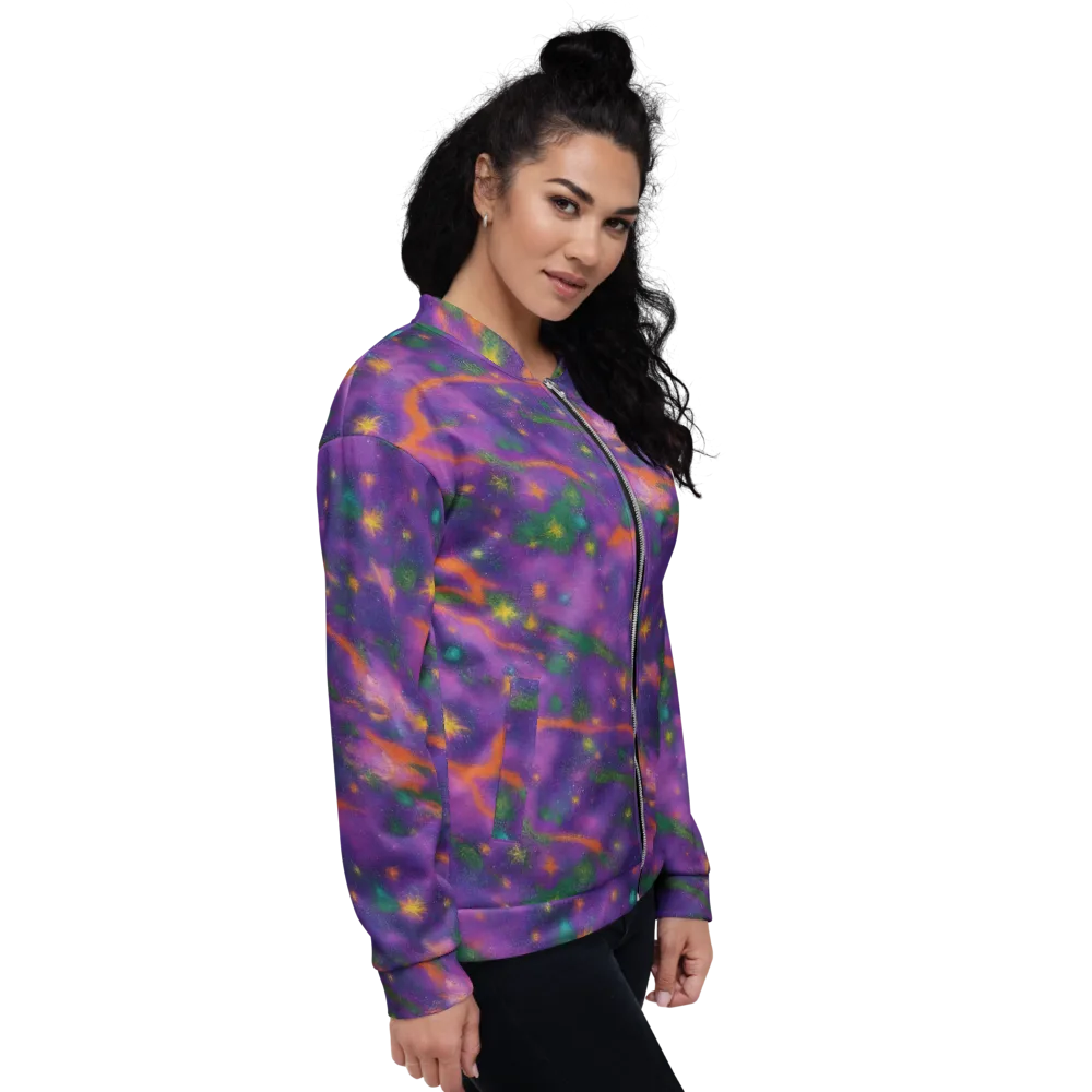 Violet Comet Garden on Bomber Jacket — Right
