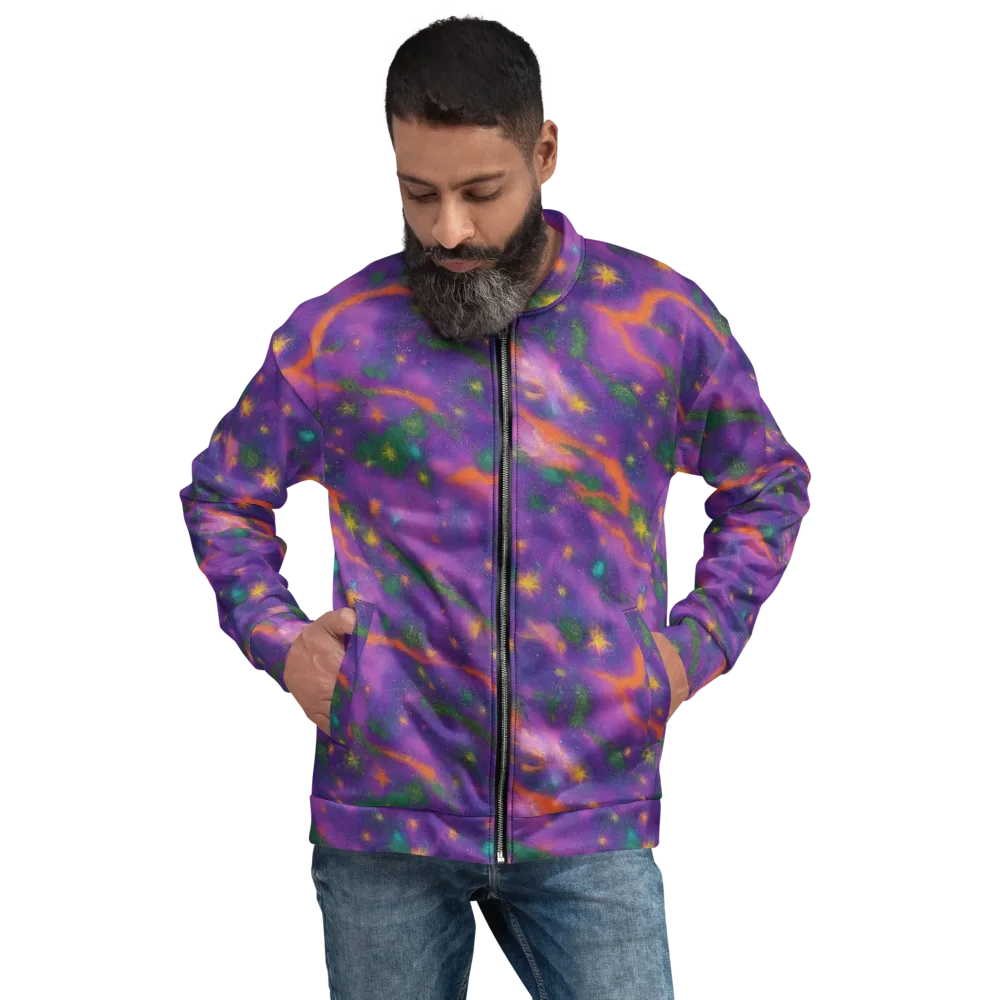 Violet Comet Garden on Bomber Jacket — Front