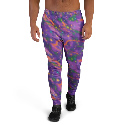 Violet Comet Garden on a Men's Joggers