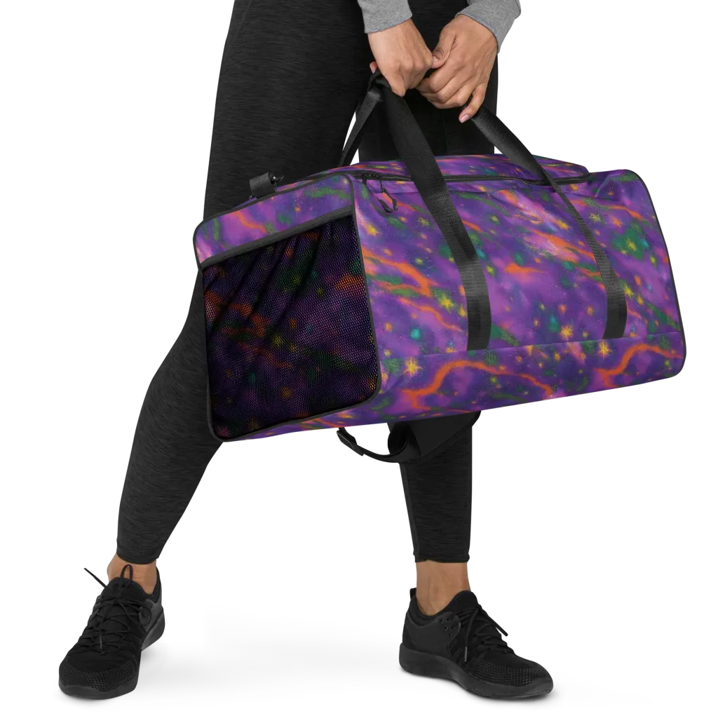 Violet Comet Garden on Duffle Bag — Right Front