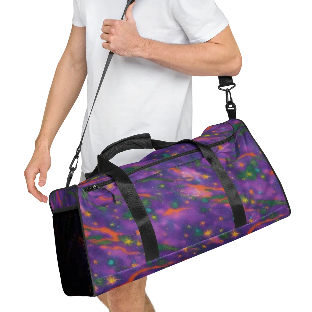 Violet Comet Garden on Duffle Bag — Right Front