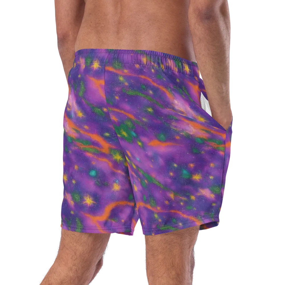 Violet Comet Garden on Swim Trunks — Right Back