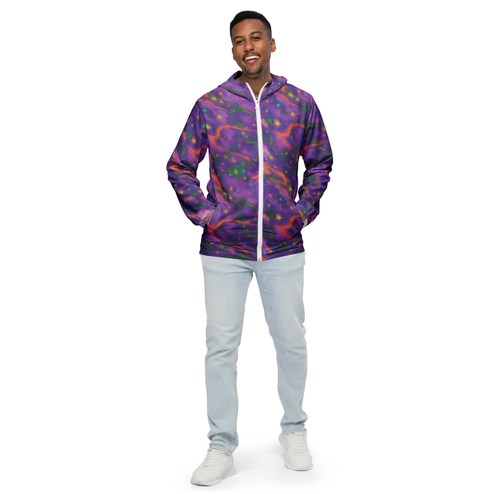 Violet Comet Garden on Men's Windbreaker — Front
