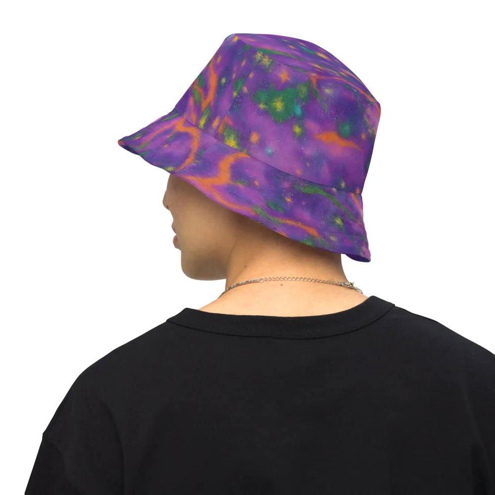Violet Comet Garden on Reversible Bucket Hat — Back Inside