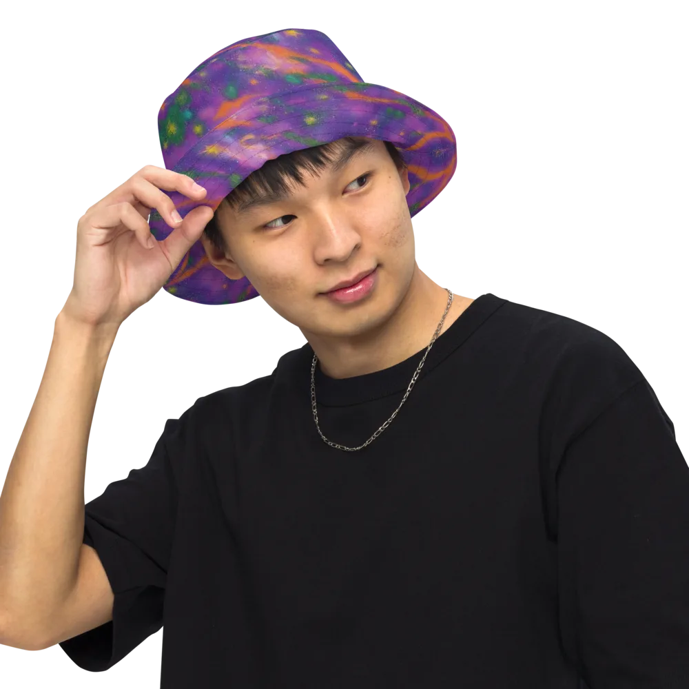 Violet Comet Garden on Reversible Bucket Hat — Front Inside