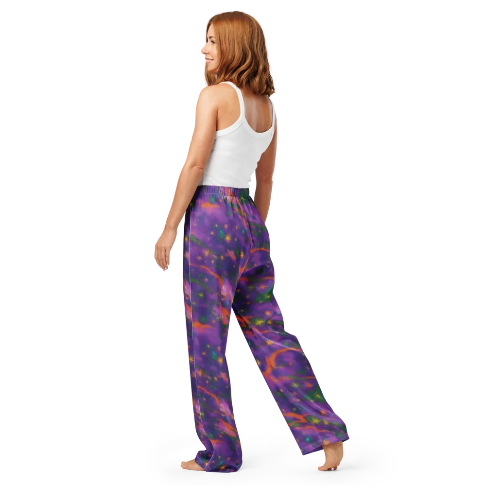Violet Comet Garden on Women's Pajama Pants — Back