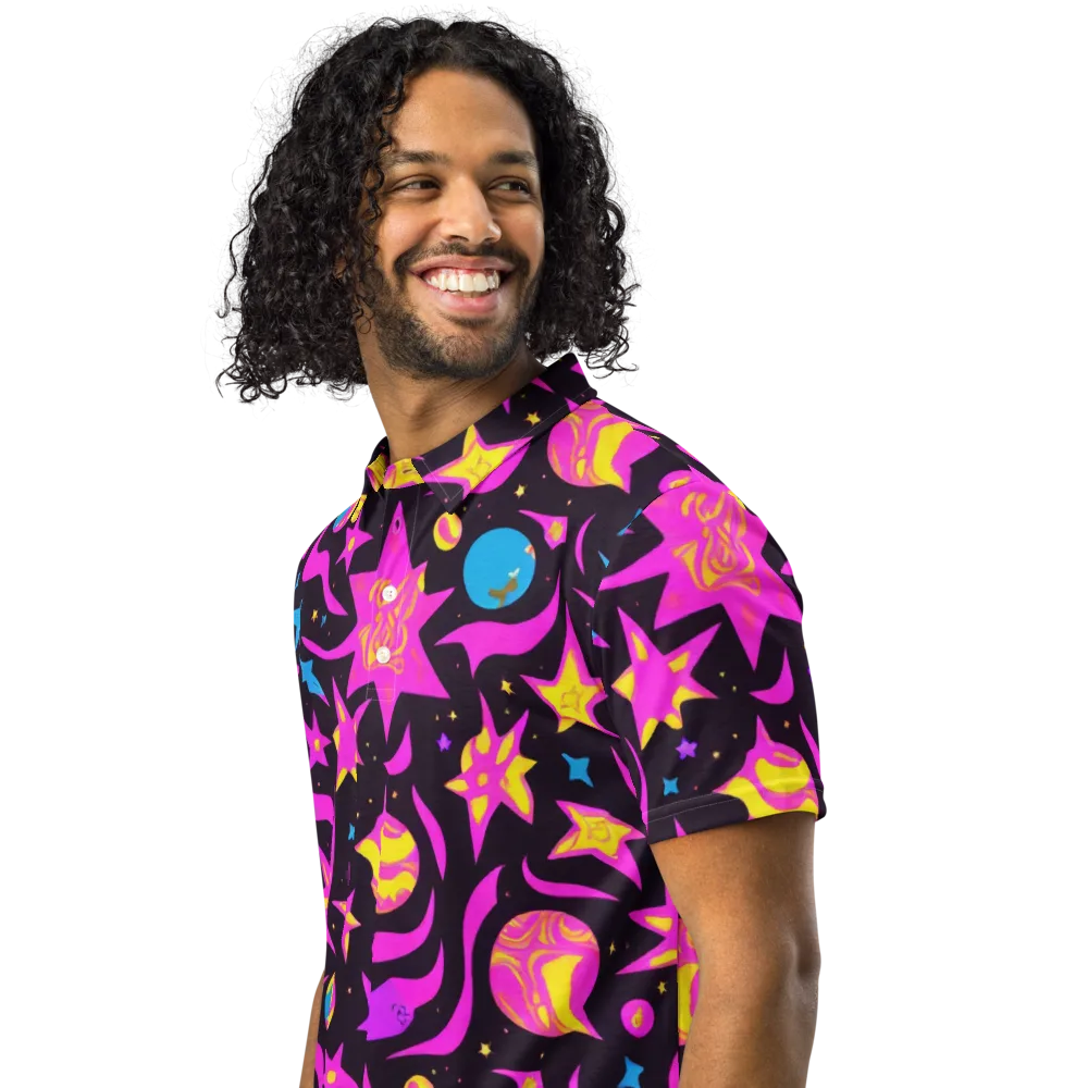 Nova After Dark on Men's Slim Fit Polo Shirt — Left Front