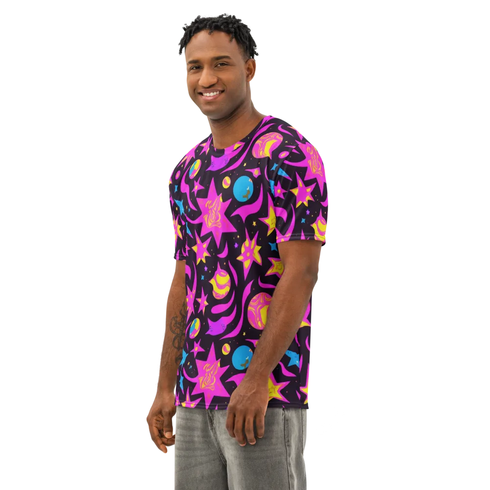 Nova After Dark on Men's Cotton Crew Neck T-Shirt — Left Front