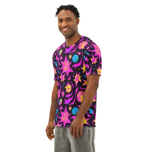 Nova After Dark on a Men's Cotton Crew Neck T-Shirt