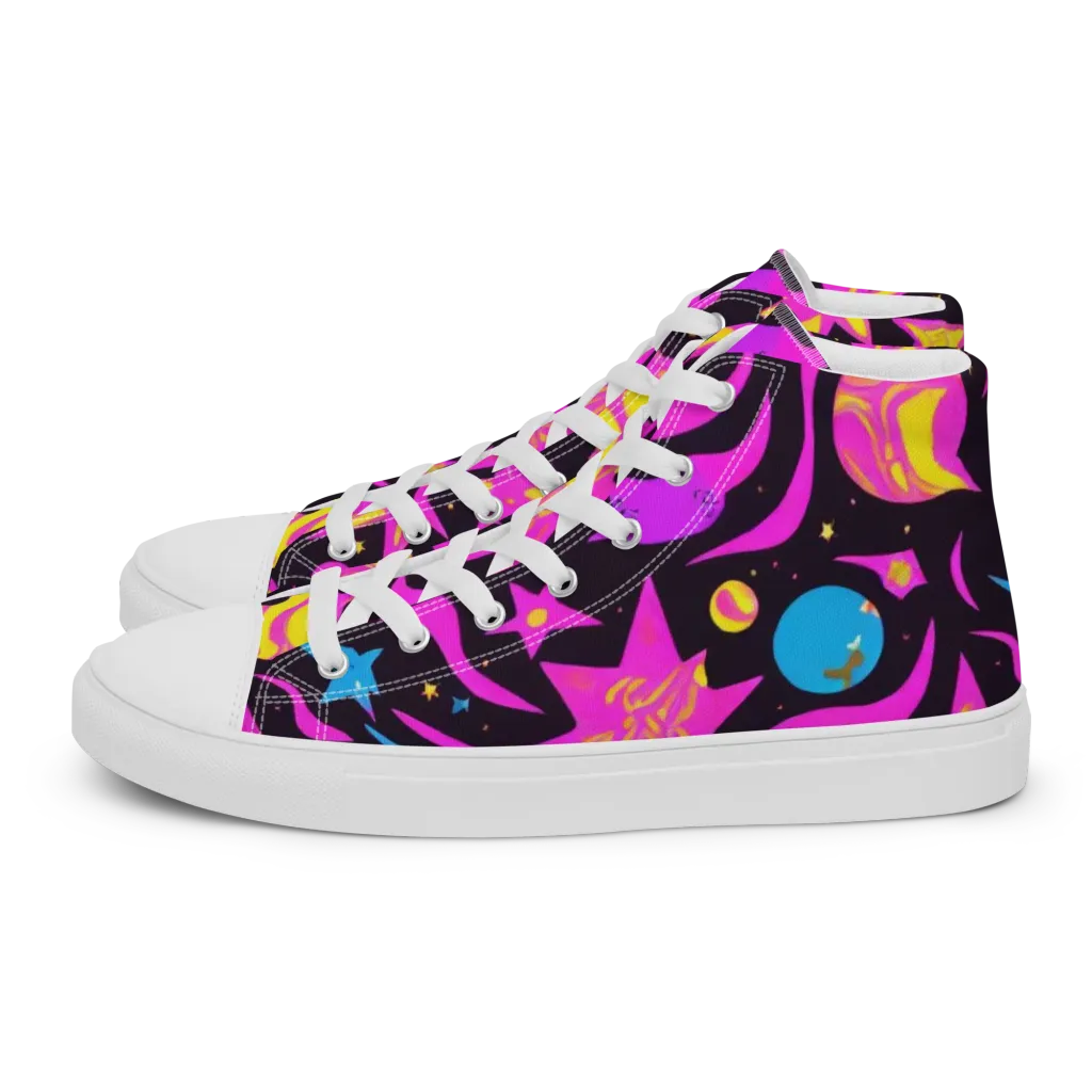 Nova After Dark on Men's High Top Canvas Shoes — Left