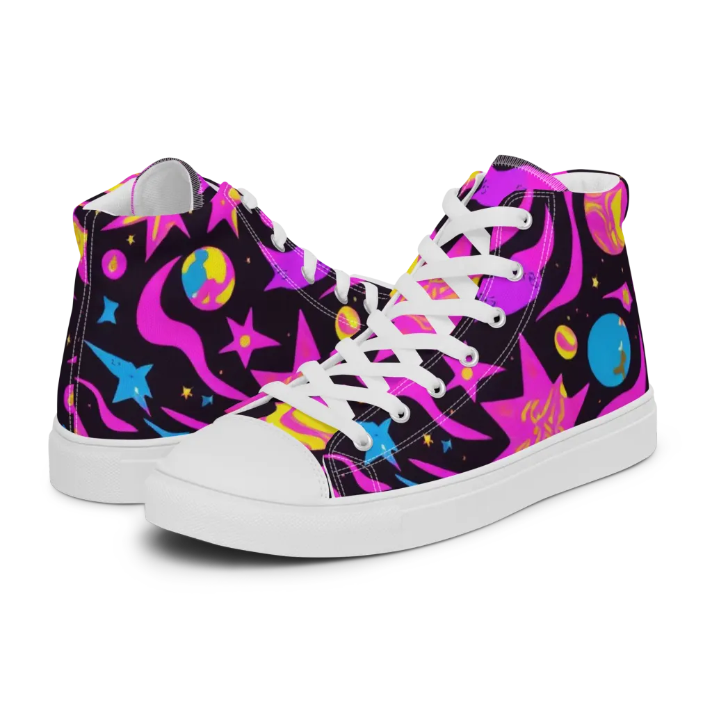 Nova After Dark on Men's High Top Canvas Shoes — Left
