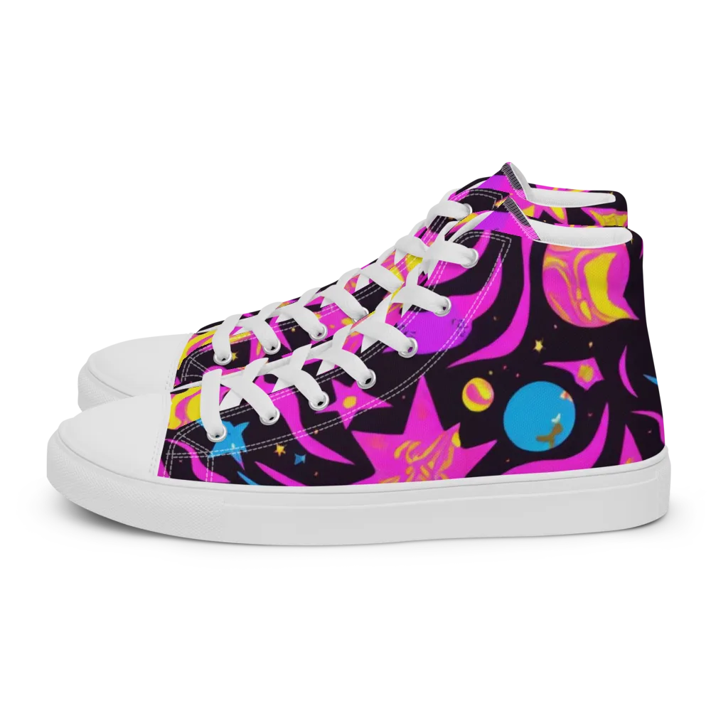 Nova After Dark on Women's High Top Canvas Shoes — Left