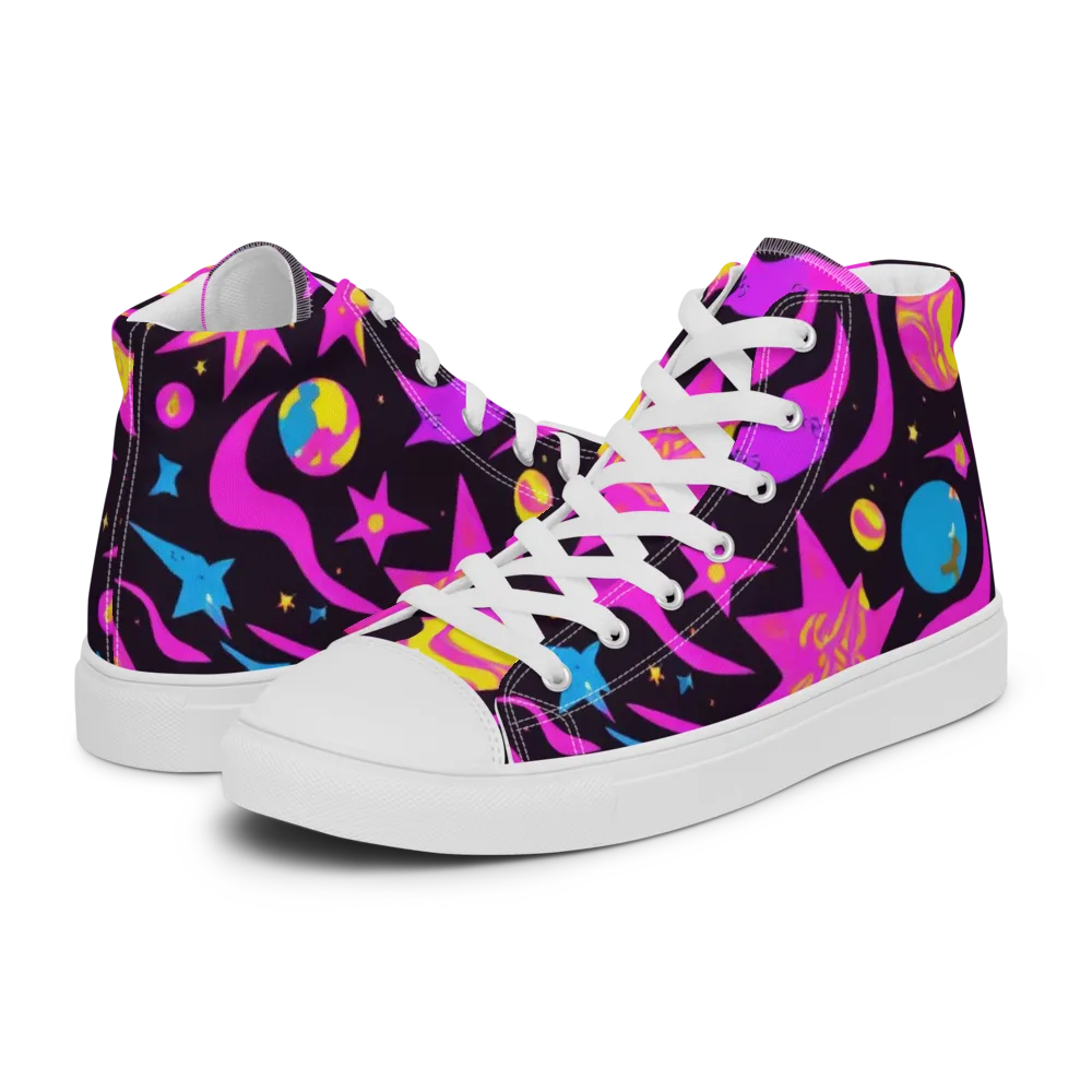 Nova After Dark on Women's High Top Canvas Shoes — Left